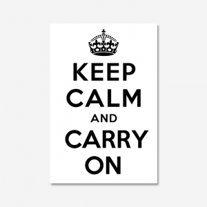KEEP CALM AND CARRY ON_White
